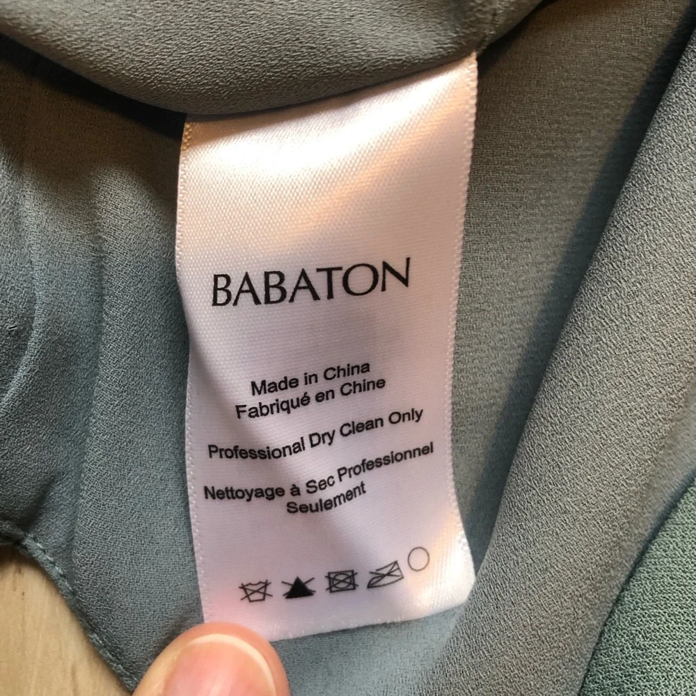 Babaton Maximilion Sleeveless V-Neck Wide-Leg Jumpsuit Teal Blue Green - Picture 11 of 12